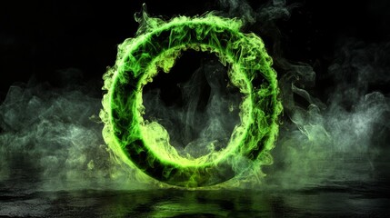 Poster - A glow-in-the-dark neon frame with smoke and sparkles.