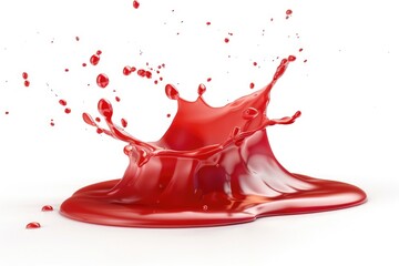 Poster - A close-up shot of a red substance splattered onto a white surface