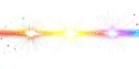 Poster - Set of abstract holographic light effects, prisms, and lens flares