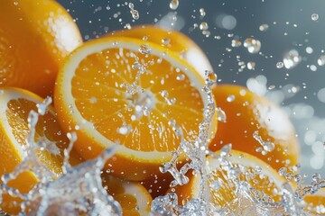 Aufkleber - Oranges being washed clean with water