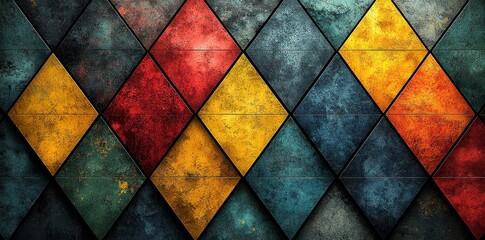 Canvas Print - In geometry, shapes, sizes, properties, and dimensions of objects and spaces are studied. This abstract picture shows the polygon with multiple shades, hues, and angles. AIG51.