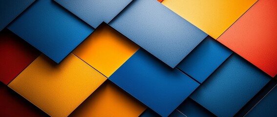 Poster - An abstract gradient background with diagonal orange and blue lines, creating a modern visual effect.