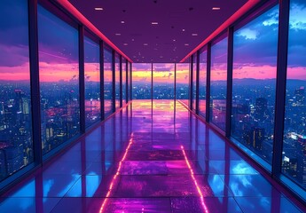 Leinwandbilder - Urban aesthetics showcasing vibrant cityscapes, dynamic colors, and modern architectural elements.