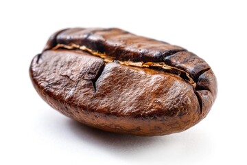 Poster - A single coffee bean on a white background