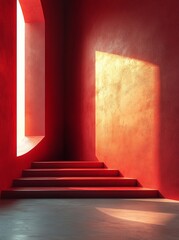 Poster - With smooth gradient color, this abstract red background can be used for web design templates, Valentine's day, Halloween, Christmas, product studio rooms, and business reports.