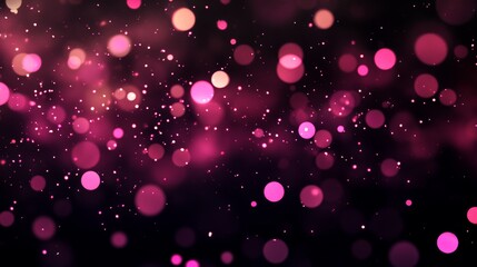 Fototapete - Against a dark background, a festive abstract Christmas texture is created with golden bokeh particles and highlights.