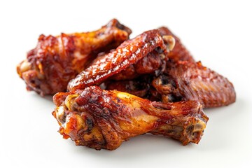 Aufkleber - A pile of chicken wings on a white surface, great for food and cooking illustrations