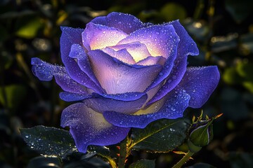 Aufkleber - Beautiful 3D illustration of a black rose with a subtle glow on the petals.