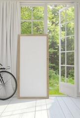 Poster - 3D rendering of a frame mockup in an empty interior background