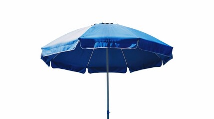 Wall Mural - A blue and white umbrella on a white background