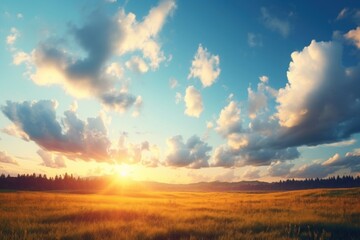 Poster - Sunny nature backgrounds landscape.