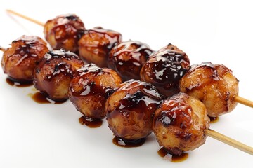 Wall Mural - Japanese dango skewers with sweet soy glaze