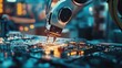 © somneuk - A close-up of a robotic arm assembling electronic components with precision