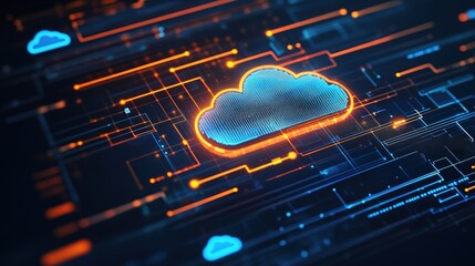 Fototapete - A close-up of cloud storage management software on a computer screen