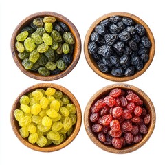 Raisin grain in bowl closeup view