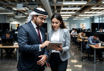 business people talking in office