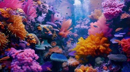 coral reef in aquarium