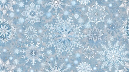 Wall Mural - winter background with snowflakes