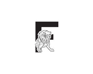 letter F geometri lion logo.eps