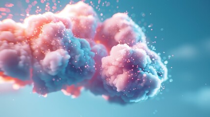 Poster - Transform your photography with surreal compositions of multi-cloud environments visualized as luminous, interwoven cloud networks.