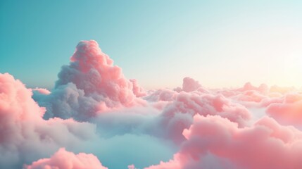 Poster - Capture the essence of Wi-Fi in a surreal landscape where invisible signals weave through misty, interconnected cloudscapes.