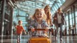 © Karina - Joyful children playing at the airport with family during travel