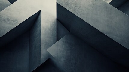 Poster - Abstract geometric shapes with a monochromatic color scheme, creating a minimalist and sleek background.