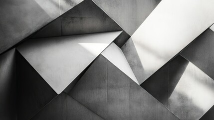 Poster - Abstract geometric shapes with a monochromatic color scheme, creating a minimalist and sleek background.