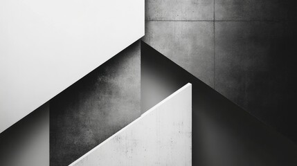 Poster - Abstract geometric shapes with a monochromatic color scheme, creating a minimalist and sleek background.
