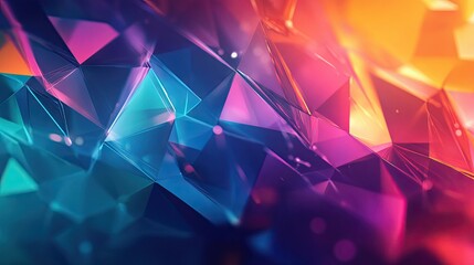 Leinwandbilder - Abstract polygonal shapes with a futuristic feel, featuring bright, contrasting colors.