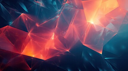 Leinwandbilder - Abstract polygonal shapes with a futuristic feel, featuring bright, contrasting colors.
