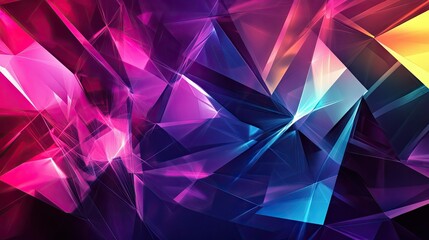 Leinwandbilder - Abstract polygonal shapes with a futuristic feel, featuring bright, contrasting colors.