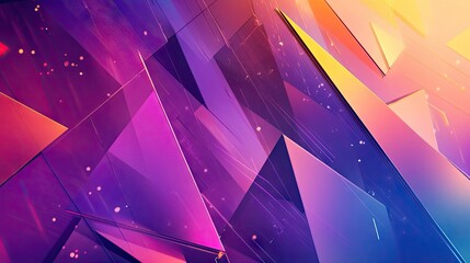 Leinwandbilder - Abstract polygonal shapes with bright, contrasting colors, creating a futuristic and tech-inspired background.