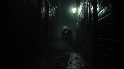 A dark hallway with a person in the middle of it