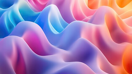 Poster - Abstract wave patterns with soft curves and vibrant colors, creating a dynamic and energetic background.