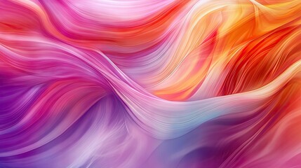 Wall Mural - Abstract wave patterns with soft curves and vibrant colors, creating a dynamic and energetic background.