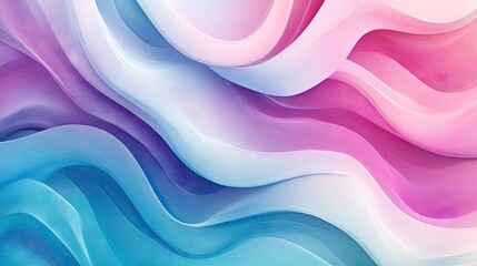 Poster - Abstract wave patterns with soft curves and cool colors, perfect for modern digital designs.