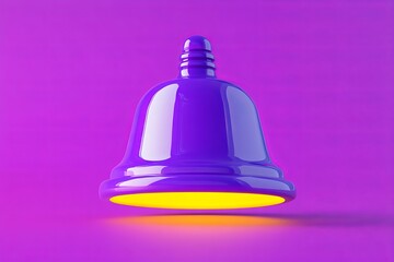 Vibrant Purple Alert Notification Popup with 3D Bell Illustration on Empty Website Background - UI Design Concept