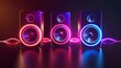 © Shutter2U - Neon sound speakers with a sound wave