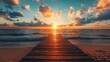 © Ariep - Sunset Over the Ocean with a Wooden Pier