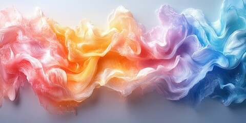 Wall Mural - Abstract colorful waves of fluid art.