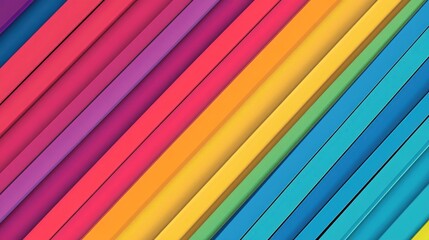 Wall Mural - Abstract Diagonal Rainbow Striped Pattern