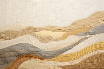 Wall Mural - Sand dunes landscape textile quilt.