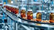 © Virtual Art Studio - Capsules being filled into bottles on a production line.
