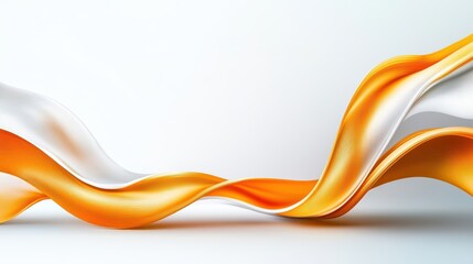 Poster - Abstract Orange and White Wave Background