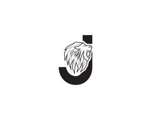 letter J geometri lion logo.eps