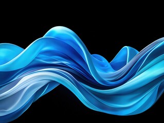 Wall Mural - Abstract Blue Wave Fabric Background