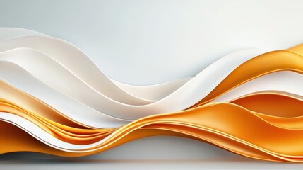 Poster - Abstract Gold and White Curved Shapes Background