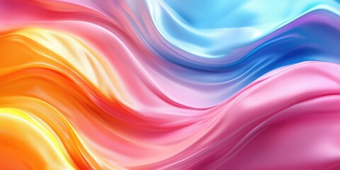 Wall Mural - Colorful flowing fabric in soft pastel hues.