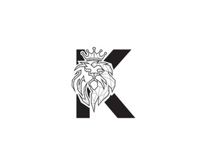 letter K geometri lion logo.eps